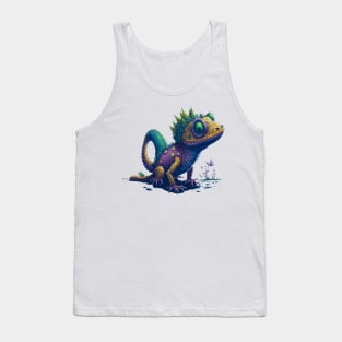 Gamer's Perfect Illustration - Cute Colorful Gekko Tank Top